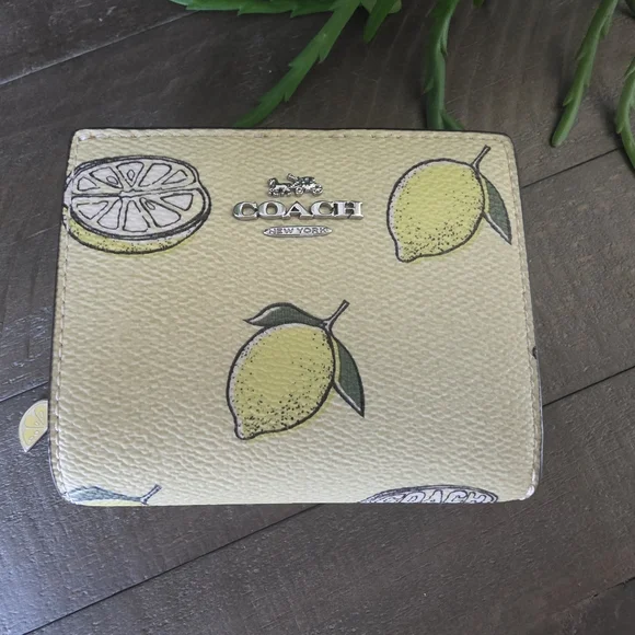 Coach Teri Shoulder Bag/Crossbody Lemon Print Coated Canvas With Matching Wallet - Picture 9 of 15